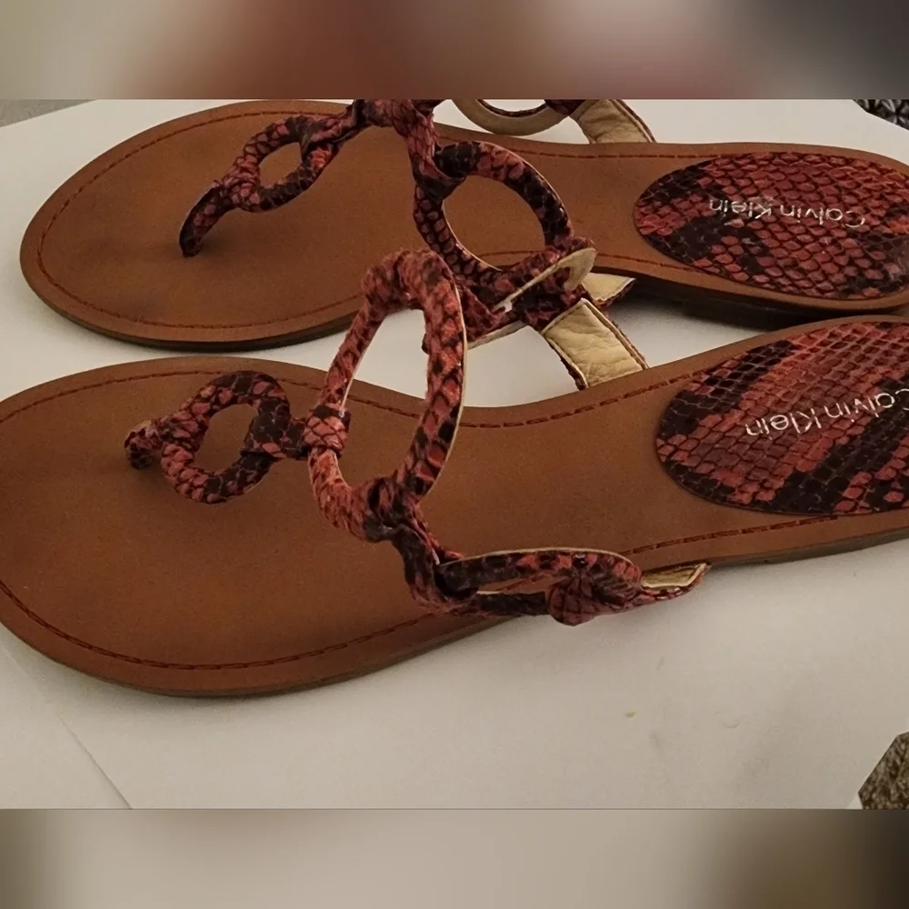 Calvin Klein Snakeskin Sandals Size 10M